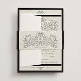"Ornate sketched frame" - Wedding Invitations in Latte by Jackie Crawford - Assembled with Belly Band