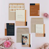 "Color Block" - Wedding Invitations in Peach by Morgan Kendall - Invitation Suite