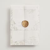 "We Walk Together" - Wedding Invitations in Evergreen by Petra Kern - Assembled with Vellum Wrap and Wax Seal