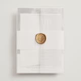 "Monumental" - Wedding Invitations in Cotton by Jessie Steury - Assembled with Vellum Wrap and Wax Seal