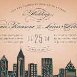 "Big City - Atlanta" - Wedding Invitations in Georgia Peach by Hooray Creative - Close-Up