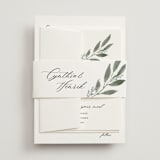 "Pressed Foliage" - Wedding Invitations in Heather by Stacey Meacham - Assembled with Belly Band