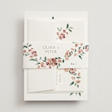 "Sweeping Vine" - Wedding Invitations in Dusty Rose by Itsy Belle Studio - Assembled with Belly Band