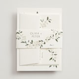 "Sweeping Vine" - Wedding Invitations in Porcelain by Itsy Belle Studio - Assembled with Belly Band
