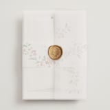 "Sweeping Vine" - Wedding Invitations in Dusty Rose by Itsy Belle Studio - Assembled with Vellum Wrap and Wax Seal