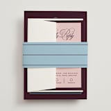 "sophisticate" - Wedding Invitations in Plum by Owl and Toad - Assembled with Belly Band