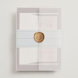 "sophisticate" - Wedding Invitations in Plum by Owl and Toad - Assembled with Vellum Wrap and Wax Seal