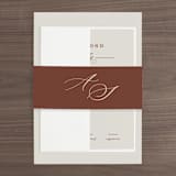 "Streamlined" - Wedding Invitations in Nutmeg by Nicole Barreto - Assembled