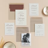 "Streamlined" - Wedding Invitations in Nutmeg by Nicole Barreto - Invitation Suite