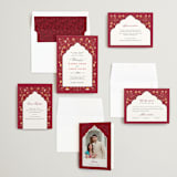 "Jaipur" - Wedding Invitations in Ruby by Mansi Verma - Invitation Suite
