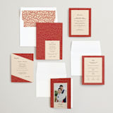 "Mizu Pattern" - Wedding Invitations in Ruby by Kanika Mathur - Invitation Suite