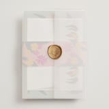 "Phool Bahar" - Wedding Invitations in Patta by Creo Study - Assembled with Vellum Wrap and Wax Seal