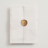 "Blossoms of Love" - Wedding Invitations in Champagne by frau brandt - Assembled with Vellum Wrap and Wax Seal