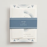 "AKARI" - Wedding Invitations in Wave by Melanie Kosuge - Assembled with Belly Band