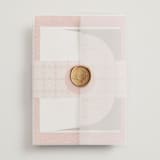 "Japanese Fabric" - Wedding Invitations in Persimmon by Becky Nimoy - Assembled with Vellum Wrap and Wax Seal