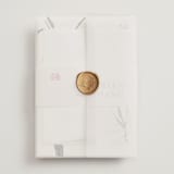 "Bambusa" - Wedding Invitations in Almond by Anastasia Makarova - Assembled with Vellum Wrap and Wax Seal
