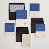 "two toned" - Wedding Invitations in Marseille Bleu by Deborah Chou - Invitation Suite