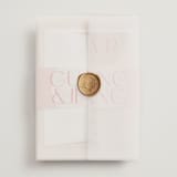 "Unity" - Wedding Invitations in Blossom by Hudson meet Rose - Assembled with Vellum Wrap and Wax Seal