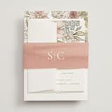 "Summer Garden" - Wedding Invitations in Garden Rose by Wildfield Paper Co - Assembled with Belly Band