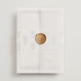 "Pillowy border" - Wedding Invitations in Ocean by Creo Study - Assembled with Vellum Wrap and Wax Seal