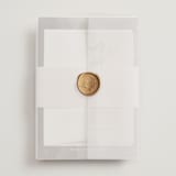 "Vintage Romance" - Wedding Invitations in Ivory by Paper Raven Co. - Assembled with Vellum Wrap and Wax Seal