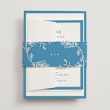 "The Emma" - Wedding Invitations in Cerulean by Kristie Kern - Assembled with Belly Band
