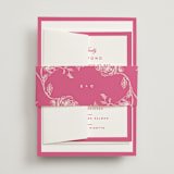"The Emma" - Wedding Invitations in Flamingo by Kristie Kern - Assembled with Belly Band