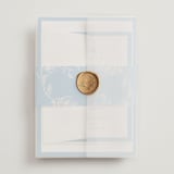 "The Emma" - Wedding Invitations in Cerulean by Kristie Kern - Assembled with Vellum Wrap and Wax Seal