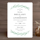 "Painted Leaves" - Wedding Invitations in Evergreen by Olivia Raufman - Front