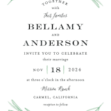"Painted Leaves" - Wedding Invitations in Evergreen by Olivia Raufman - Close-Up