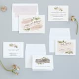 "Ribbonly" - Wedding Invitations in Blush by Jennifer Wick - Invitation Suite