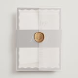 "Lovers" - Wedding Invitations in Shadow by Pixel and Hank - Assembled with Vellum Wrap and Wax Seal