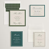 "Emerson" - Wedding Invitations in Evergreen by Kelly Watkins - Invitation Suite