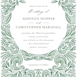 "Ornate" - Wedding Invitations in Sage by Jen Owens - Close-Up