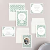"Ornate" - Wedding Invitations in Sage by Jen Owens - Invitation Suite