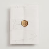 "Waldorf" - Wedding Invitations in Taupe by Kelly Schmidt - Assembled with Vellum Wrap and Wax Seal