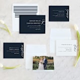 "Swoop" - Wedding Invitations in Midnight by Jen Banks - Invitation Suite