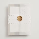 "Cielo" - Wedding Invitations in Ecru by Anna Elder - Assembled with Vellum Wrap and Wax Seal