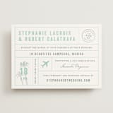 "Passport" - Wedding Invitations in Seafoam by Sarah Curry - Front
