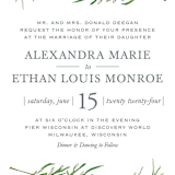 "Simple Sprigs" - Wedding Invitations in Fern by Erin Deegan - Close-Up