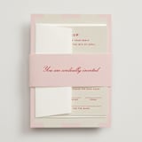 "Campania" - Wedding Invitations in Fragola by Megan Davis - Assembled with Belly Band