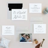 "Gracefully" - Wedding Invitations in Black Tie by Laura Hamm - Invitation Suite