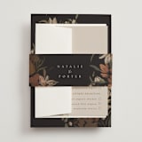 "Fall Garden Bouquet" - Wedding Invitations in Rust by Grace Kreinbrink - Assembled with Belly Band