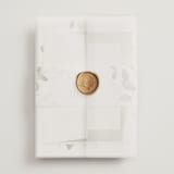 "Lovely" - Wedding Invitations in Moss by Petra Kern - Assembled with Vellum Wrap and Wax Seal