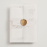 "botanical portrait" - Wedding Invitations in Leather by Kate Ahn - Vellum Wrap with Wax Seal