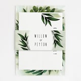 "Fresh Greens" - Wedding Invitations in Emerald by Susan Moyal - Assembled