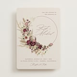 "Dried Floral Wreath" - Wedding Invitations in Cabernet by Erin Deegan - Front