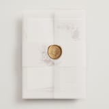 "Dried Floral Wreath" - Wedding Invitations in Cabernet by Erin Deegan - Assembled with Vellum Wrap and Wax Seal