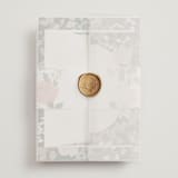 "Garden at Blue Hill" - Wedding Invitations in Meadow by Jennifer Wick - Assembled with Vellum Wrap and Wax Seal