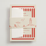 "Kitty Hawk" - Wedding Invitations in Lobster by Jackie Crawford - Assembled with Belly Band